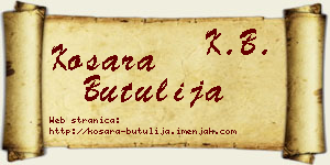 Kosara Butulija vizit kartica
